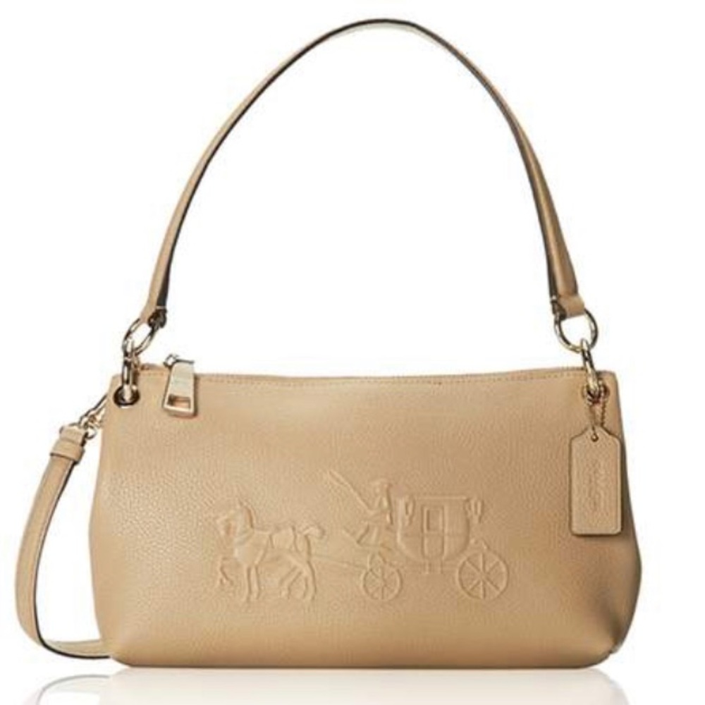 Coach emboss leather Charley cross body purse